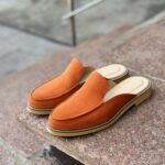 Мюли с тачным швом из натуральной замши
